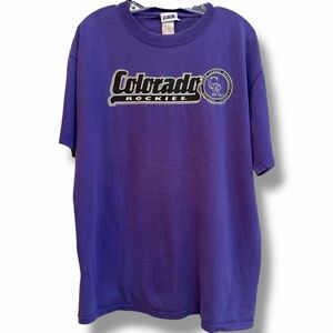 CSA Vintage Colorado Rockies Purple Crewneck Short Sleeve Tee Shirt size Large